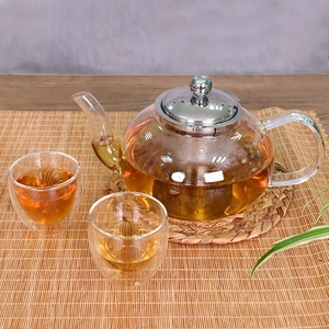 Strong Borosilicate Clear 400ml/600ml/800ml <strong>Teapot</strong> Tea <strong>Set</strong> Warmer Infuser Double Wall Cups Glass <strong>Teapot</strong> <strong>Sets</strong> - Product Image 6