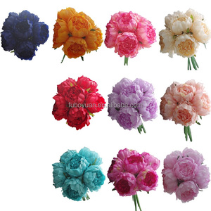 Bouquet de fleurs artificielles S Bouquet de roses à 9 têtes Bouquet de fleurs simples Bouquets de fleurs artificielles en soie pour décor d'événement de mariage - Product Image 6