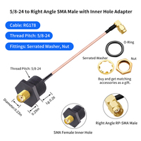Câble d'extension d'antenne à montage sur panneau IP65 avec écrou de blocage et joint |   Câble coaxial à faible perte pour GPS, LoRa et IoT