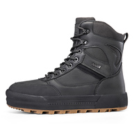 Bottes tactiques mi-mollet imperméables en cuir synthétique pour hommes avec semelle extérieure en caoutchouc pour l'entraînement, le camping, la randonnée et l'escalade