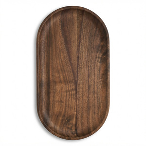 Pasokan Langsung Pabrik, Bersertifikat FSC, Nampan Buah Persegi Panjang untuk Rumah, Piring Sajian, Gaya Mewah, Nampan Kayu Walnut Hitam - Product Image 6