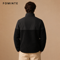 Veste polaire d'hiver en gros pour hommes, manteaux et vestes épais personnalisés avec col en sherpa