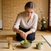 Ensemble fouet à matcha en bambou personnalisé de haute qualité, fait main, avec logo sur mesure, pour thé matcha (Chasen)