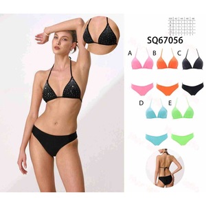 HDJ Bikini Set <b>Sequined</b> Halter <b>Top</b> Hipster Bottom <b>Plus</b> <b>Size</b> Women Swimwear Tummy Control Beachwear - Product Image 3