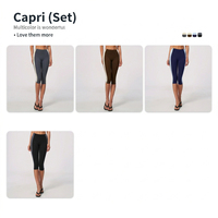 Ensemble de vêtements de fitness personnalisés pour femmes, t-shirt à manches raglan, haut de yoga, leggings capri, vêtements de sport, fabricant en gros