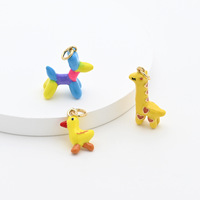 Nuevo Colgante de Cobre con Diseño de Cachorro en 3D, Proceso de Teñido por Goteo, Cadena de Bambú, para Hacer Pulseras y Collares