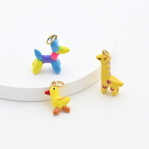 Nouvel Arrivage – Pendentif Mignon en Forme de Chiot 3D avec Procédé de Teinture Goutte à Goutte en Cuivre, Chaîne en Bambou pour Bracelet et Collier DIY - Product Image 3