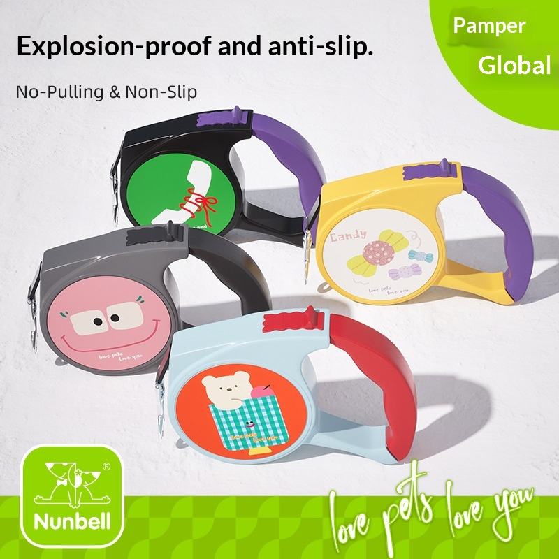 Slide Design With Numbers Nunbell Cross-Border Padded Dog Leash-Anti-Escape Anti-Tangle Automatic ...
