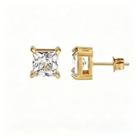 Boucles d'oreilles coeur en acier inoxydable 316L plaqué or 18k Boucles d'oreilles mode pour femmes sans ternissement