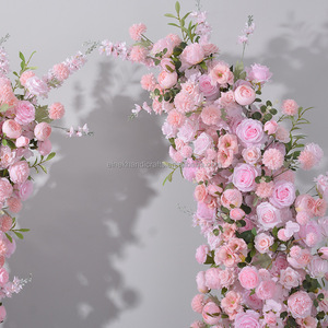 2.1m + 2.3m sừng màu hồng Bộ Hoa sân khấu đám cưới bối cảnh vòm trang trí Nhân Tạo Hoa sắp xếp - Product Image 2