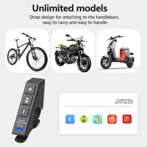 Bt13 xe máy xe đạp tay lái điều khiển từ xa không dây BT 5.0 không thấm nước âm nhạc Máy nghe nhạc phương tiện truyền thông điều khiển xe Mũ bảo hiểm thiết bị cầm tay - Product Image 3