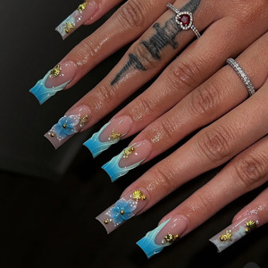 <span class=keywords><strong>Uñas</strong></span> postizas <span class=keywords><strong>acrílicas</strong></span> de estilete de almendra de ataúd extra largo, <span class=keywords><strong>uñas</strong></span> artificiales coloridas, prensa en las <span class=keywords><strong>uñas</strong></span> para belleza de mujer - Product Image 3