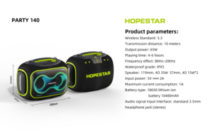 Hopestar <span class=keywords><strong>partybox</strong></span> 140ลำโพงแบบพกพา80W 12500mAh RGB ไฟ LED ลำโพงปาร์ตี้พร้อมไมโครโฟน - Product Image 5