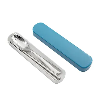Set Cutlery Manufacture Portable Travel Tableware Forks Spoons Chopsticks 3 In 1 Stainless Steel Tableware