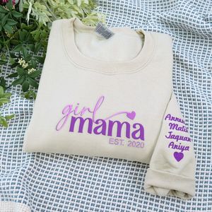 Ragazza mamma felpa ricamata felpa con cappuccio per bambini manica inverno/autunno motivo 3D tessuto anteriore distintivo regalo per ragazza mamma - Product Image 1
