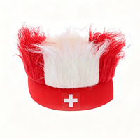 Perruque bandeau drapeau allemand, perruque synthétique colorée aux couleurs du drapeau national, casquette perruque pour supporters de football, idéale pour les événements sportifs et les fêtes.