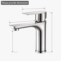 Robinet de lavabo de luxe moderne - Robinet de salle de bain - Robinets pour salle de bain finition chromée - Accessoires sanitaires écologiques