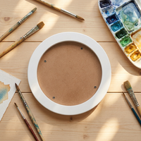 Peinture murale ronde moderne faite à la main avec impression UV, cadre en bois MDF pour la décoration de la maison, du bureau ou de l'hôtel