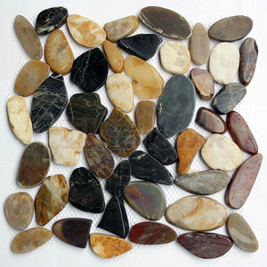 Azulejo de mosaico de baño de piedra de río natural, rebanada plana, adoquines y guijarros, <span class=keywords><strong>piedras</strong></span> de decoración - Product Image 5