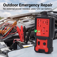 Probador de Relés Automotrices de 12V, Analizador de Circuitos de 4/5 Pines, Probador de Batería y Lector de Códigos, Herramienta de Diagnóstico Inalámbrica para Automóviles con Pantalla LED