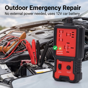 Probador de Relés Automotrices de 12V, Analizador de <span class=keywords><strong>Circuitos</strong></span> de 4/5 Pines, Probador de Batería y Lector de Códigos, Herramienta de Diagnóstico Inalámbrica para Automóviles con Pantalla LED - Product Image 3