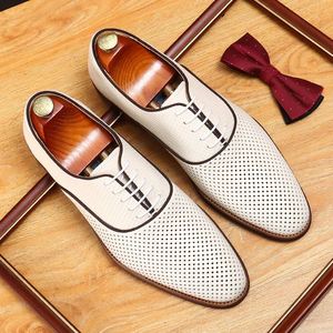 Mocassins Oxford carrés pour hommes de haute qualité en cuir véritable, à lacets, antidérapants, respirants et légers - Product Image 1