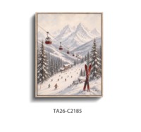 Impression sur toile de téléphérique scénique, Affiche de téléphérique, Tableau mural sur toile de téléphérique d'hiver, Décoration murale