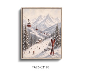 Impression sur toile de téléphérique scénique, Affiche de téléphérique, Tableau mural sur toile de téléphérique d'hiver, Décoration murale - Product Image 2
