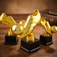 Trophée de football pour le prix de la Chaussure d'Or, pour les tournois de football scolaires et d'entraînement, commémoratif créatif en plastique avec logo Chine