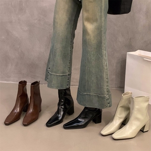 <span class=keywords><strong>Stivaletti</strong></span> da <span class=keywords><strong>Donna</strong></span> in Pelle Multicolore con Punta Quadrata e Tacco Largo, Elasticizzati, alla Moda per Uso Quotidiano Casual, Vendita all'Ingrosso - Product Image 1