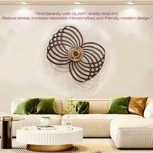 Arte Cinetica da Parete, Scultura <span class=keywords><strong>in</strong></span> <span class=keywords><strong>Legno</strong></span> Artigianale <span class=keywords><strong>in</strong></span> Movimento, Decorazione Calmante per Soggiorno e Ufficio - Product Image 3