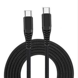 Cable de Datos Tipo C a Tipo C, Trenzado de Nailon, 2 Metros, Negro, Carga Rápida para Teléfono Móvil - Product Image 1