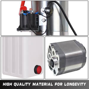Unidad de Potencia Hidráulica de 3 Cuartos con Depósito de Plástico, Bomba de Doble Acción de 12V CC de Alto Rendimiento para Elevación de Coches y Remolques Volcadores - Product Image 2