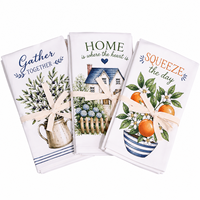Essuie-tout en coton personnalisé pour la décoration intérieure, motif floral de maison de campagne et jardin en aquarelle, absorbant, pour la cuisine