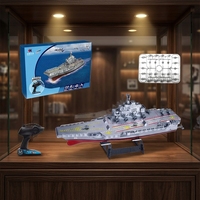 Bateau télécommandé 2,4 GHz en plastique, étanche, de qualité hobby, modèle de navire de guerre de simulation pour enfants - Vente chaude