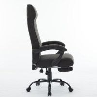 Chaise de bureau confortable de chaise d'ordinateur de pivot de tissu noir ergonomique pour de longues heures de travail