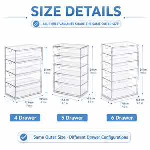 Set di Organizzatori Trasparenti Impilabili in PET per Armadio, Contenitori per Vestiti, Biancheria Intima, Calzini e Piccoli Oggetti - Product Image 6