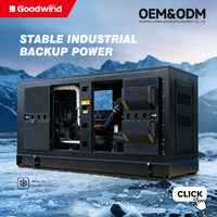Générateur diesel silencieux Goodwind 45 75 125 kVA 300 400 kW, 1800 tr/min, 60 Hz, sans balais, ultra silencieux, pour les zones de terrain et les zones isolées