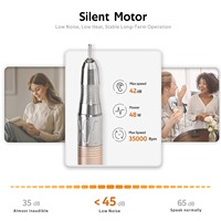 Taladro de uñas recargable sin escobillas profesional de 35000rpm, máquina de manicura eléctrica lista para salón, lijadora de plástico para arte de uñas