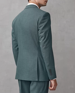 <span class=keywords><strong>Costume</strong></span> sur mesure professionnel pour <span class=keywords><strong>homme</strong></span>, ensemble en polyester <span class=keywords><strong>vert</strong></span> aqua, silhouette moderne, polyvalent pour les événements professionnels durables - Product Image 3