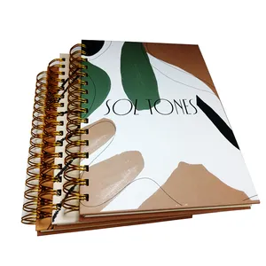 Custom School Notebook Logo Printed Note Book Journal Hardcover Spiral Binding