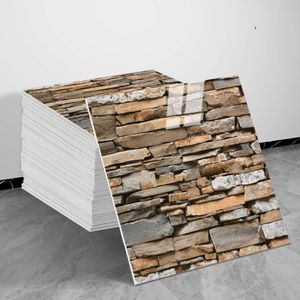 Panneau mural en marbre artificiel - Panneau acoustique rectangulaire en vinyle PVC imitation pierre pour l'intérieur avec colle autocollante pour la maison - Product Image 2