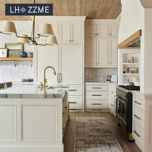 Isola da <span class=keywords><strong>Cucina</strong></span> a L con Mobile in Compensato, Pannello Porta Laccato Stile <span class=keywords><strong>Vintage</strong></span> Classico Durevole, Lavello Incluso - Product Image 2