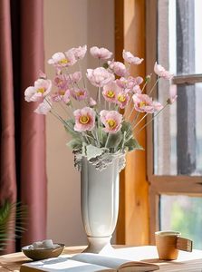 Flor de Amapola Artificial de Seda con Tallo Flocado, Plegable, Decoración para el Hogar, Centro de Mesa para Bodas, en Rosa, Rojo, Naranja y Crema - Product Image 2