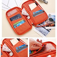 Sac de voyage pour passeport, organiseur de documents en tissu Oxford, porte-cartes multifonction grande capacité, logo personnalisé