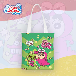 Tas jinjing kanvas kasual sho-chan cantik Anime kartun tas bahu wanita manis kapasitas besar grosir - Product Image 5
