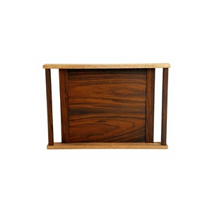Plateau de service décoratif personnalisable en bois d'acacia fait main avec poignées en bois de sheesham pour la maison, l'hôtel, le Ramadan et Diwali - Product Image 1