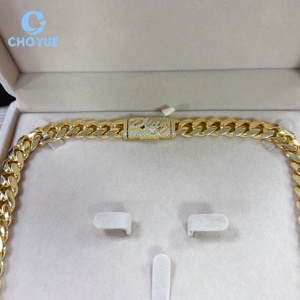 Cadena cubana de eslabones Miami de 14 mm de plata de ley 925 con diamantes de moissanita VVS, estilo hip hop, joyería lisa - Product Image 3