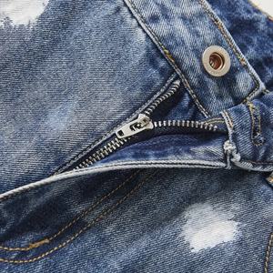 Pantalones Vaqueros Pintados para Hombre - Diseño Artístico de Pierna Ancha con Lavado Retro, Adecuados para Ropa Urbana y Tendencias de Moda de Estilo Artístico - Product Image 5