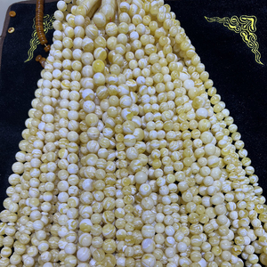 Gioielli in ambra naturale ambra russa modello in pelle di tigre bianca di alta qualità 10-16mm perline di preghiera musulmane complete pulizia Imam - Product Image 5